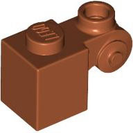 Lego kostka 1x1 se závitem, tmavě oranžová (6429032)